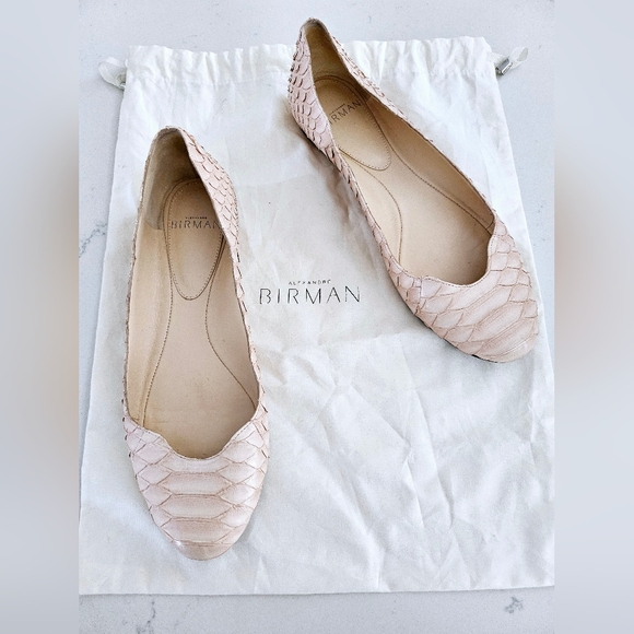 Alexander Birman Exotic Pyton Cream Ballet Flats - Picture 2 of 15